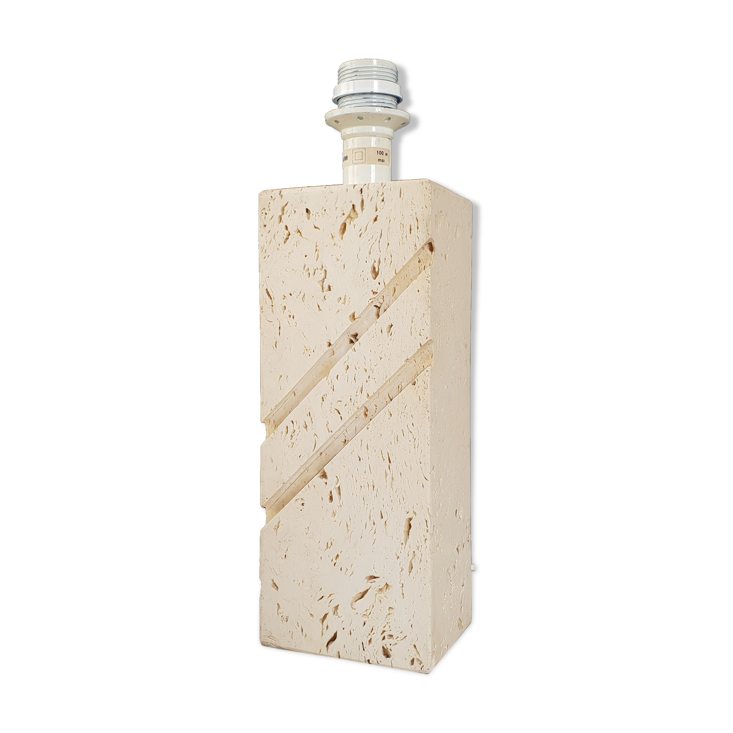 LUM lamp foot in vintage 1970 travertine