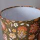 Vintage wooden table lamp with seventies flower tube shade