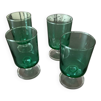 Lot 4 verres  Luminarc Green Stem