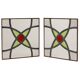 Art Deco Geometric Stained Glass Window 25x25cm