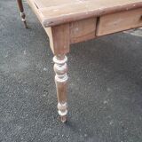 Table de ferme patine ancienne pieds tournés