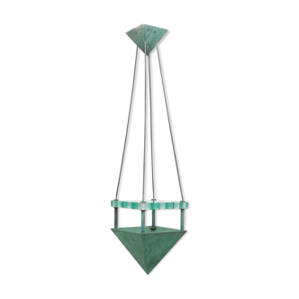 Patinated bronze pendant lamp by Elin Raaberg Nielsen for Vistosi, 1980