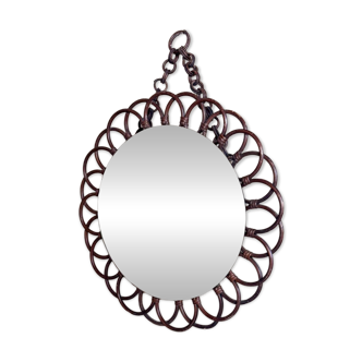 Miroir rotin vintage