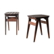 Paire de tabouret en bois massif - 1950
