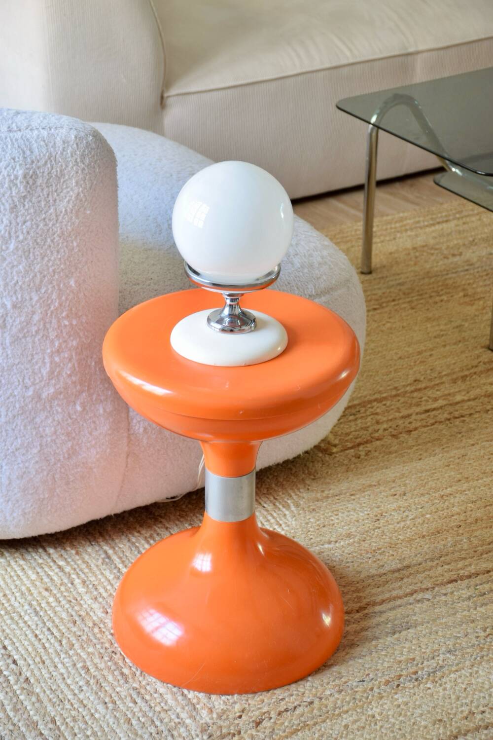 Tabouret Space Age orange dans le style Robur Sgabello Americano