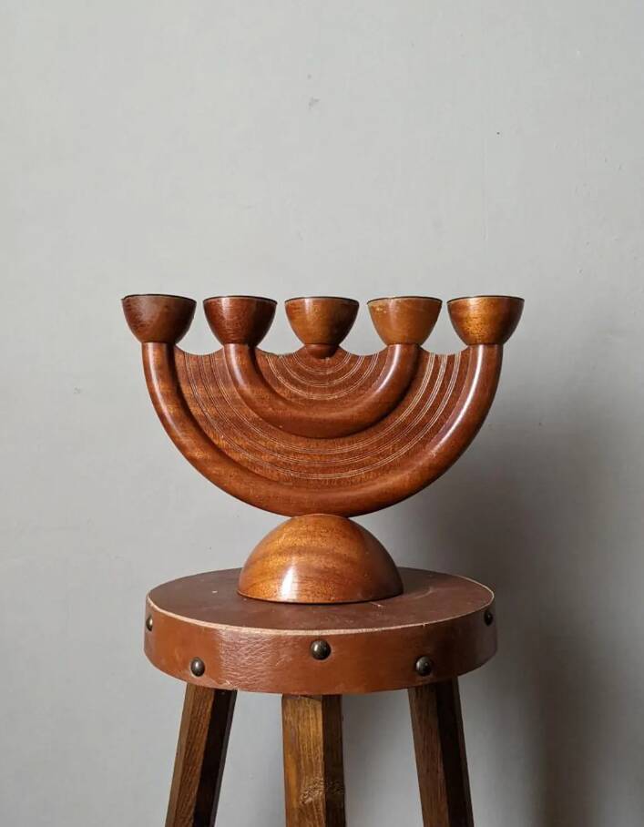 Antique candle holder handcrafted Scandinavian Nordic design