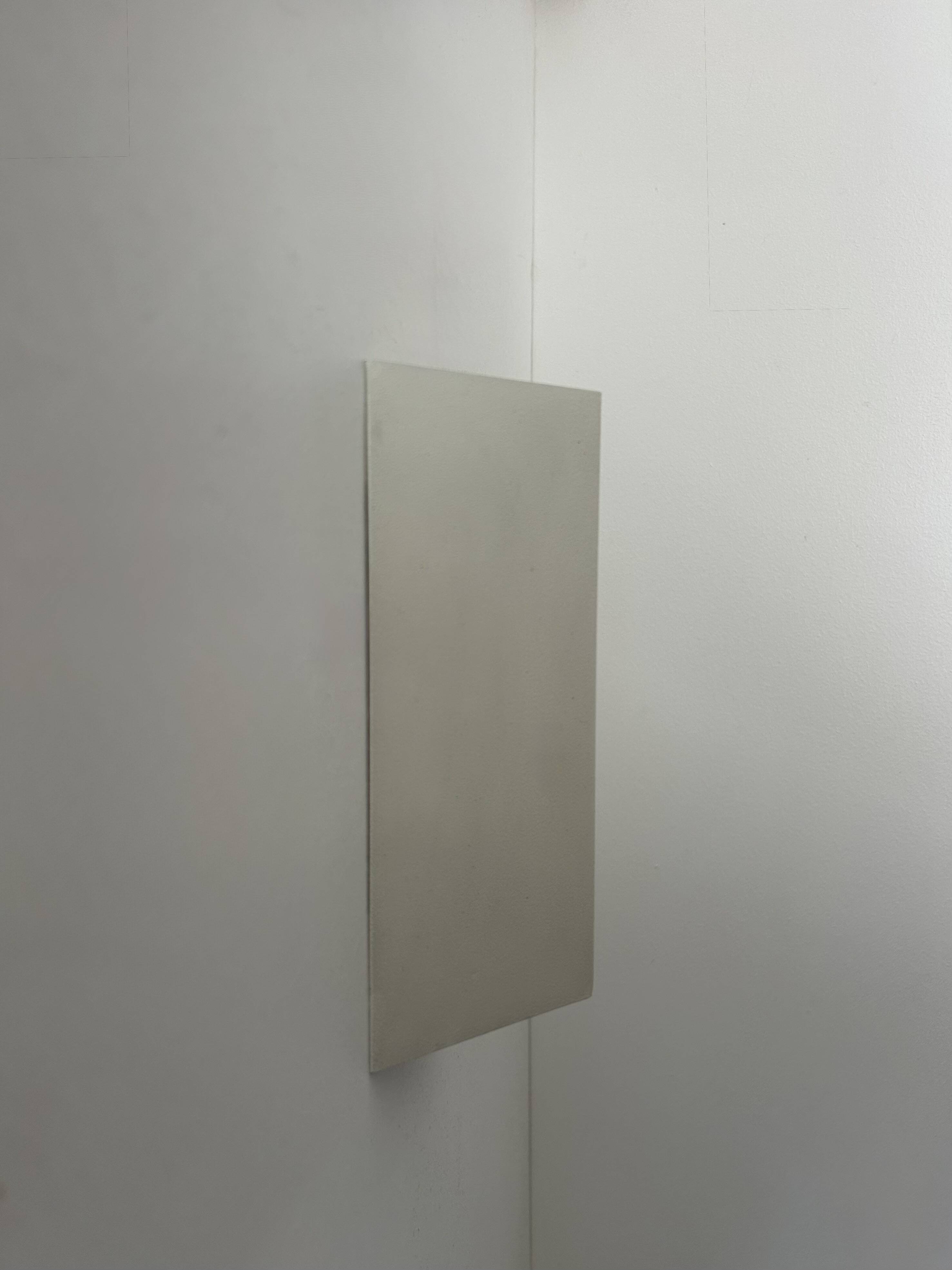 Pair of vintage wall lights, matte white metal, France 1970.