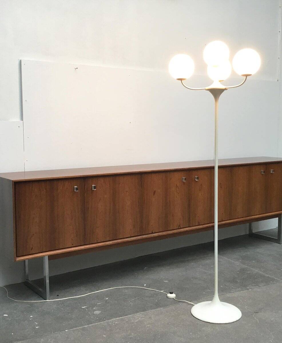 Lampe sur pied en verre et métal par E.R. Nele pour Temde, années 1960
