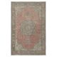 Vintage Handmade Wool Area Rug. One of a kind Turkish Carpet with Medallion Design