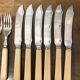 Silver-plated metal fish cutlery set consisting of 6 forks and 6 knives