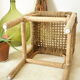 Vintage handcrafted bamboo and rope stool