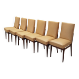 Set of six mahogany chairs, Italian design, 1960s, production: Italy