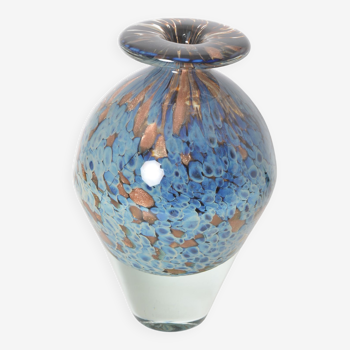 Vase en verre biot signé Michele Luzoro