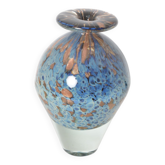 Vase en verre biot signé Michele Luzoro