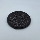 Dessous de plat en fonte émaillée marron, vintage , ancien