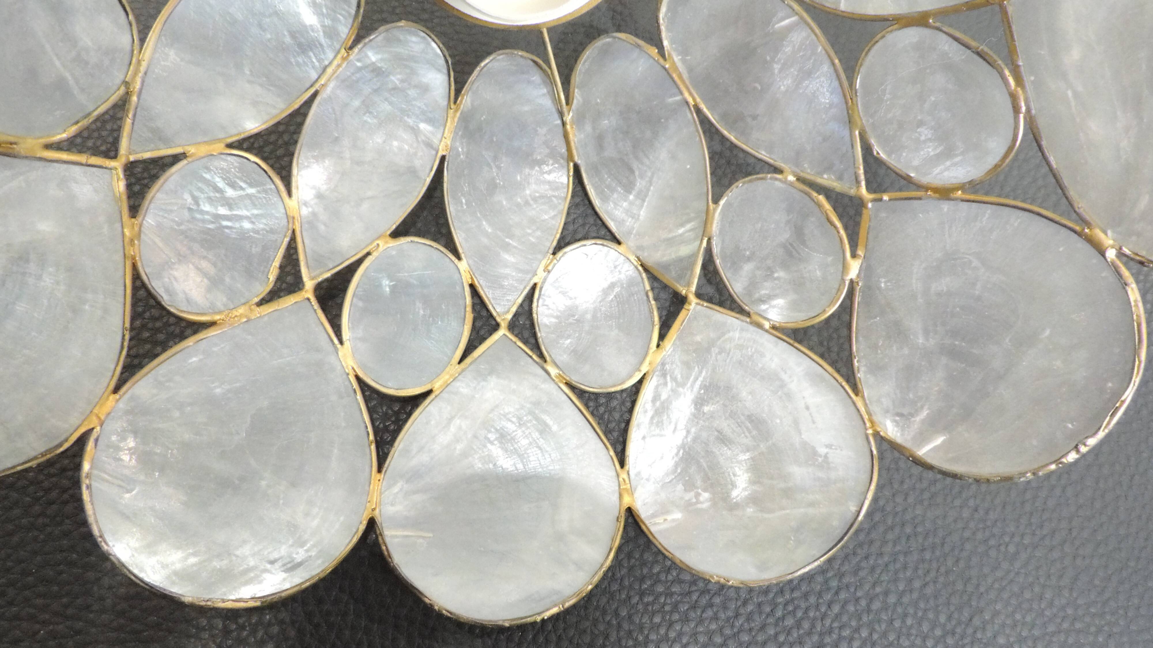 Vintage 1970s shell pendant lamp ceiling light lampshade