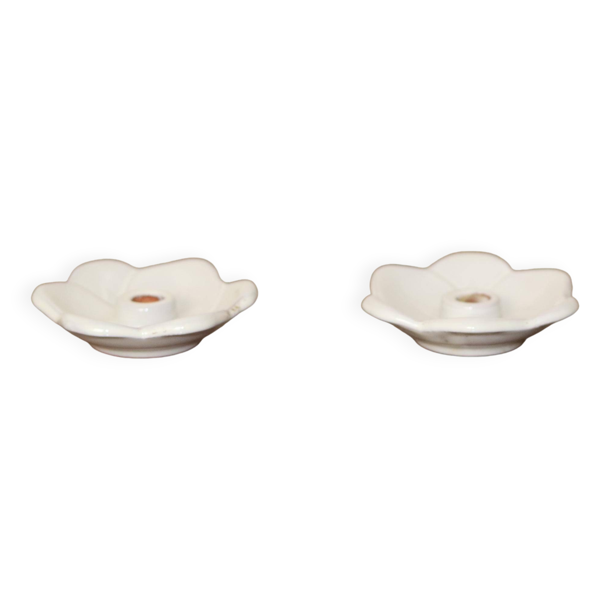 Pair of Swedish ceramic candlesticks from the mid-century by Bo Fajans.