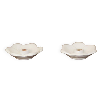 Pair of Mid Century Swedish Ceramic Candleholder by Bo Fajan