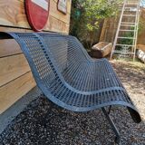 Former garden bench in perforated sheet metal