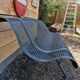 Former garden bench in perforated sheet metal