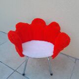 Vintage flower-shaped children's moumoute chair
