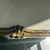 Large gilded mirror 19th century rounded corners mercury glass Louis XVI style
