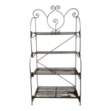 Wrought iron shelf in a revisited baker's style