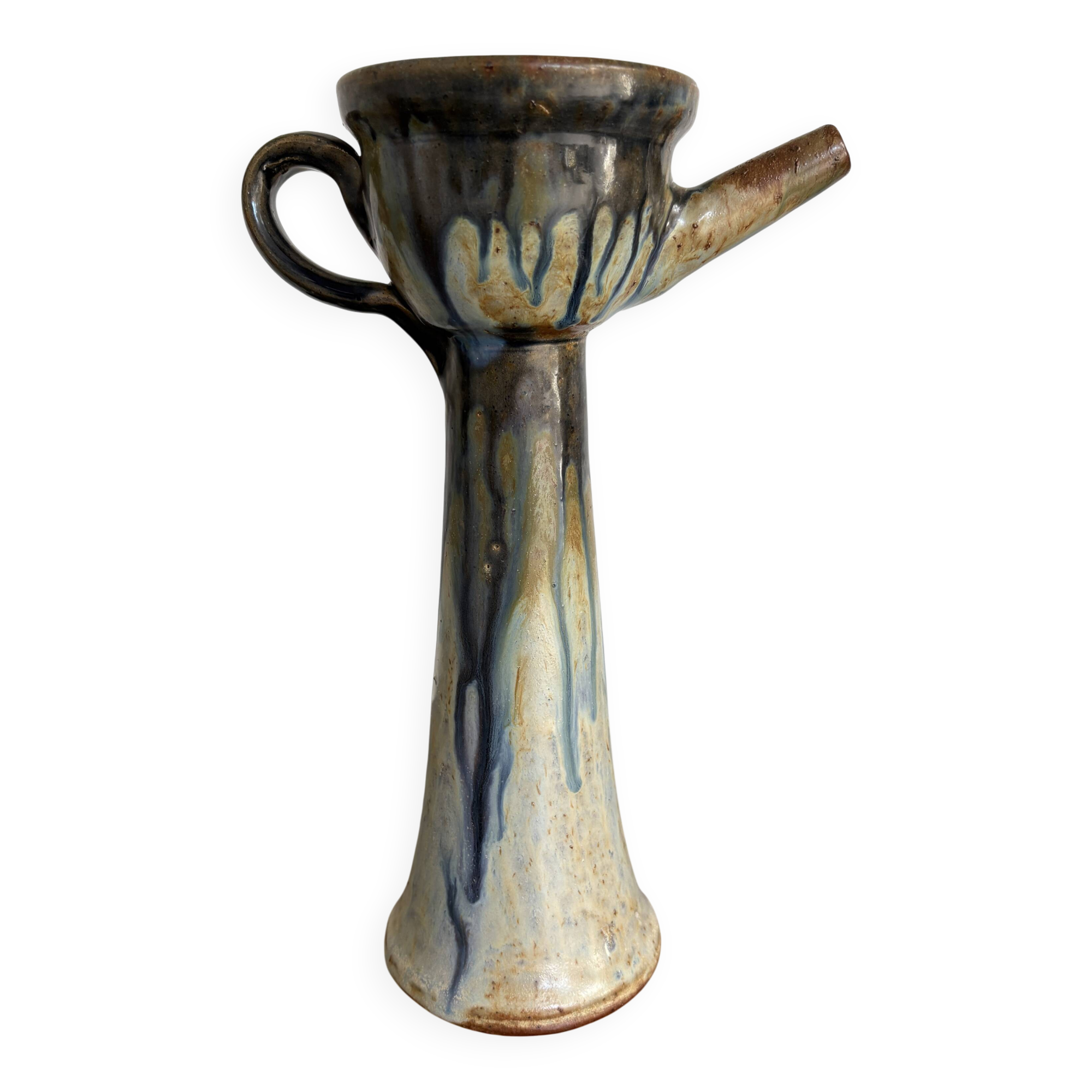 Bougeoir / Pied de lampe en céramique émaillée