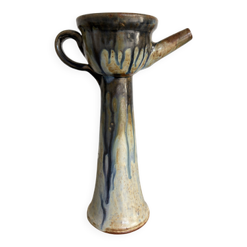 Glazed ceramic candle holder / lamp base
