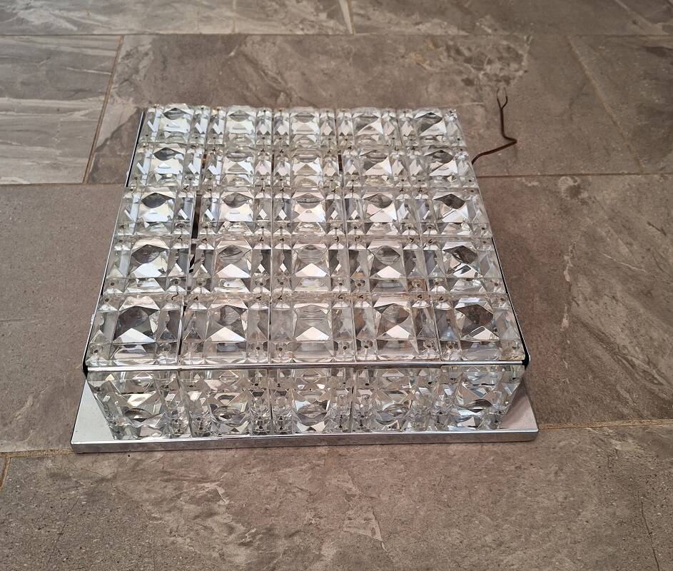 Mid century modernist rare kinkeldy square flush mount light