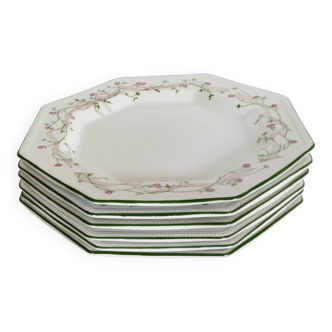 Lot de 6 assiettes plates  anglaises  " Johnson Brothers " Eternal Beau