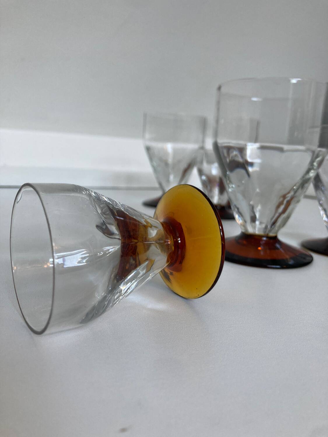 Set of Art Deco faceted glasses