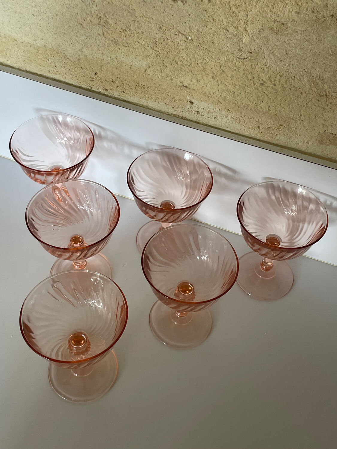 6 Rosaline Luminarc champagne coupes