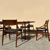 Danish extendable dining table and games table in Rio rosewood, 1960.