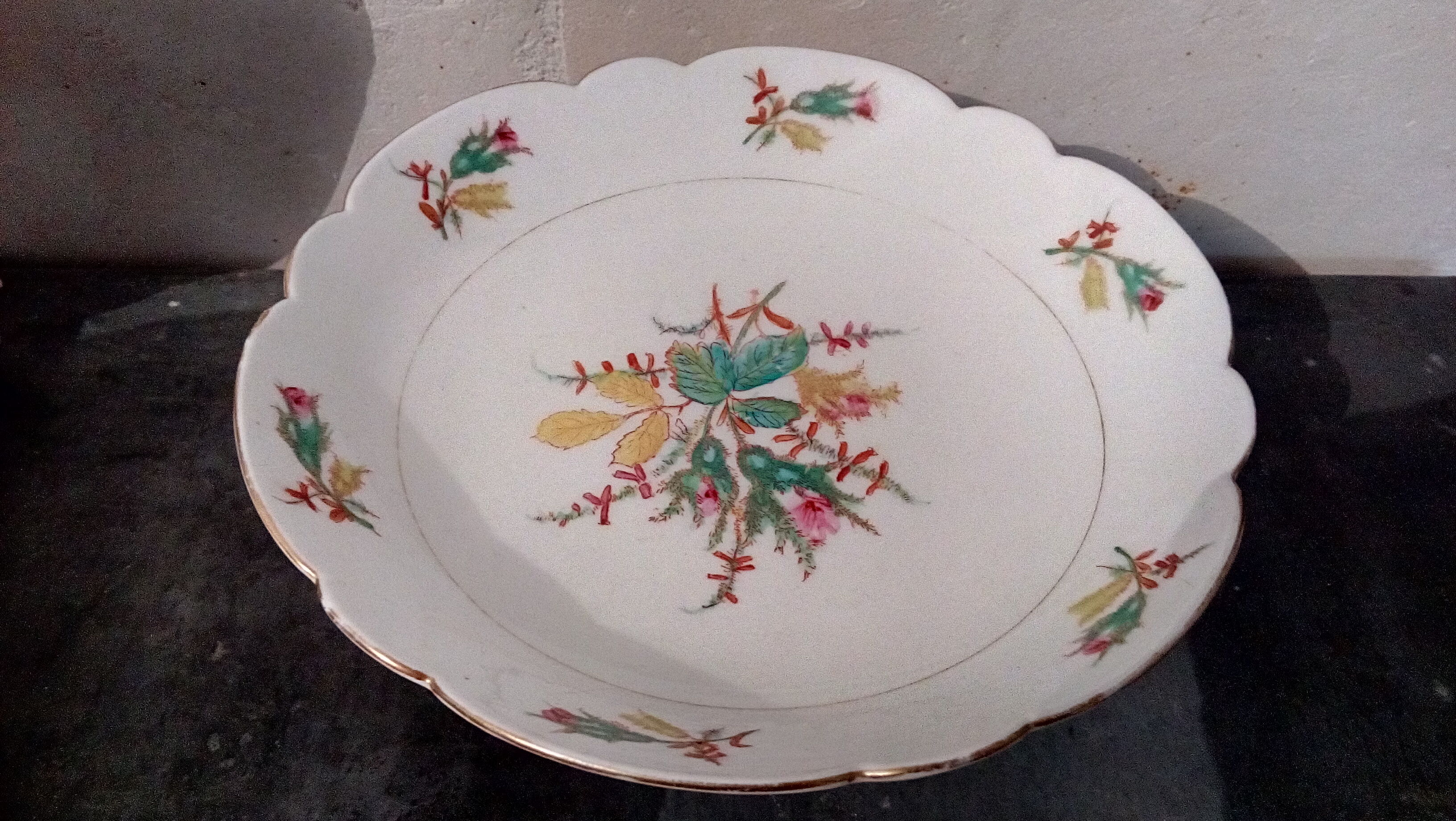 White porcelain &  flowers compotier