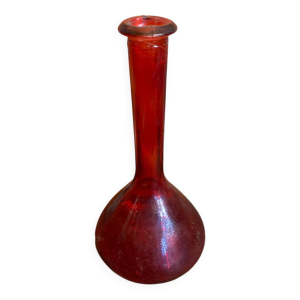 Bouteille carafe bouteille style empoli ancienne dame jeanne verre rou