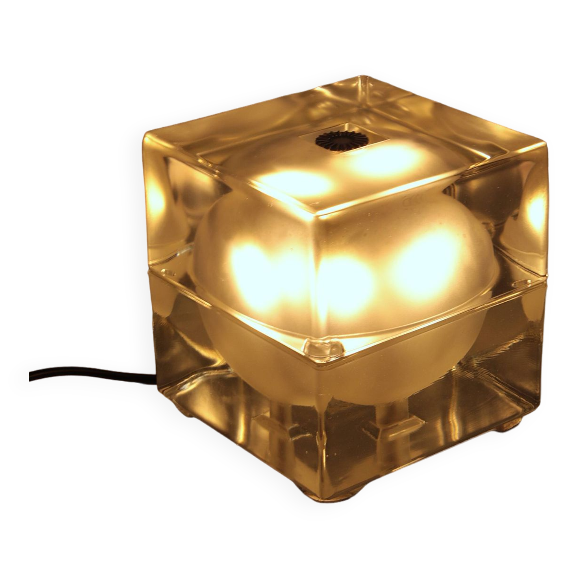 Alessandro Mendini “Cubosfera” Table Lamp Metal Crome Glass 1968 Italy