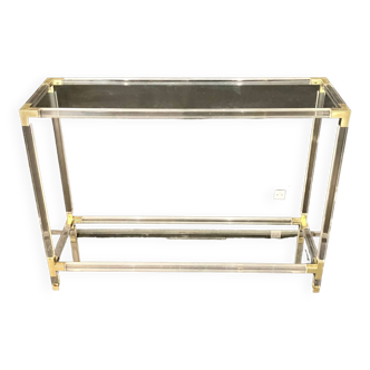 Plexiglas and brass console