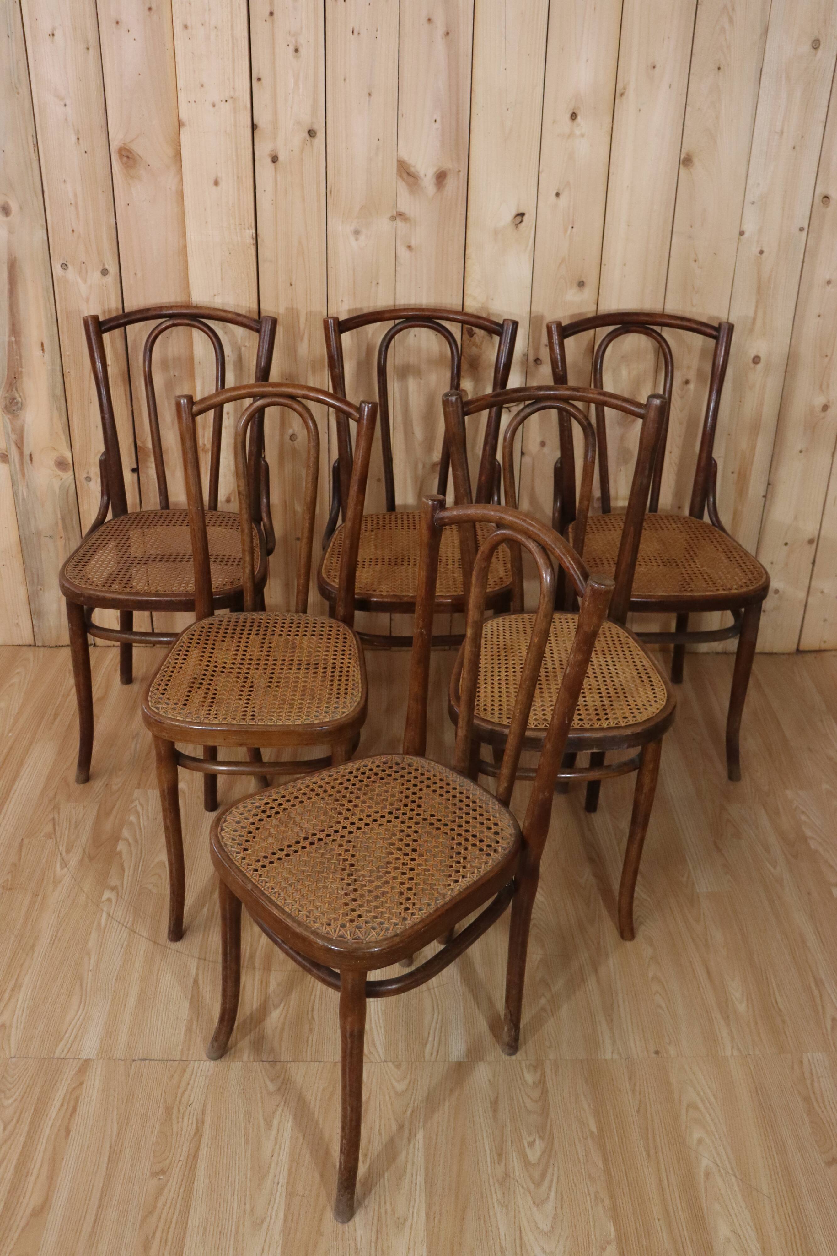 Series x6 bistro chairs n°56 Thonet