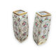 Pair of vases in enamelled and gilded crystal Rose motifs