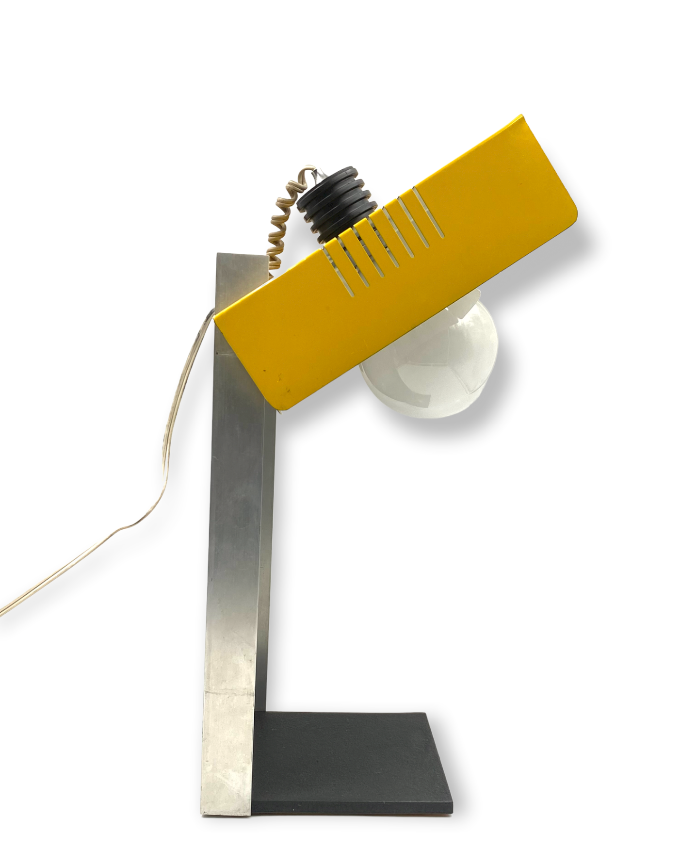 Space age yellow cubic table lamp, Italy 1970s