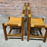 Set of 4 Maison Regain leather chairs