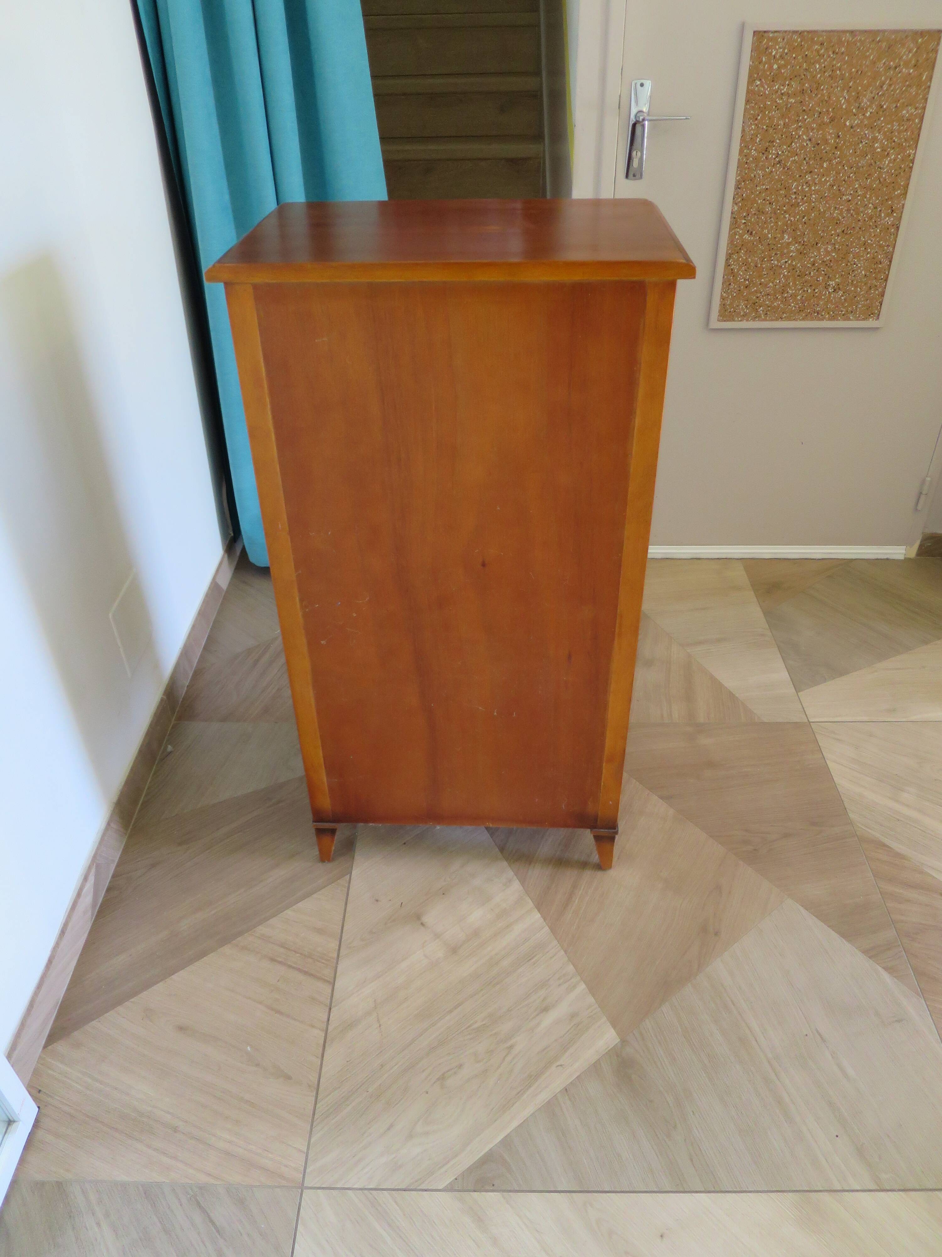 Semainier-Commode- 7 tiroirs-merisier-Style Louis Philippe-Pieds trapèze