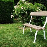 Old bench early 20th, cast iron decorated with branches