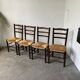 Set of 4 straw chairs from the 50s Dudouyt