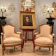 Pair of Louis XVI style walnut shepherdesses circa 1900