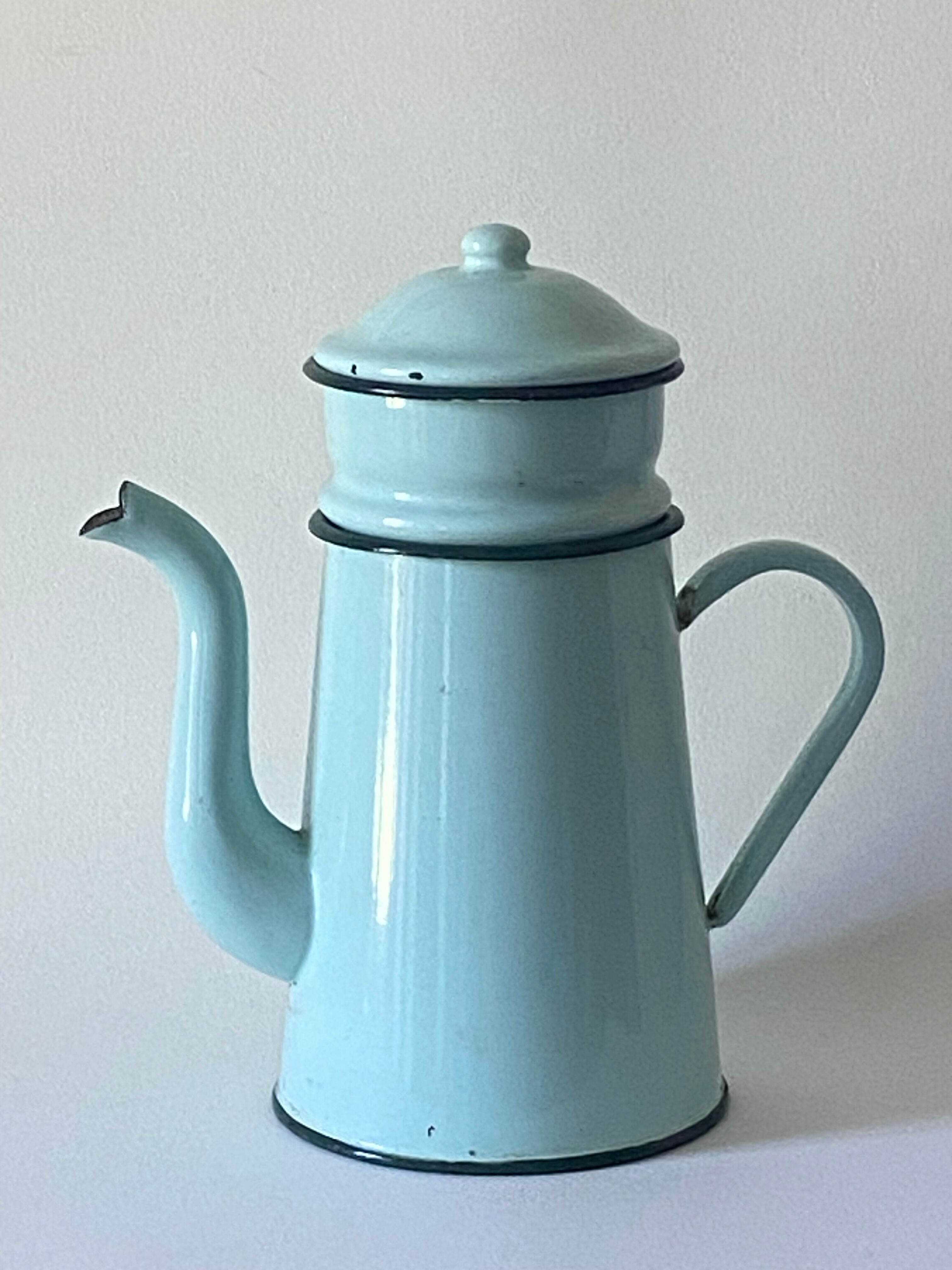 Mint enamelled sheet metal coffee maker