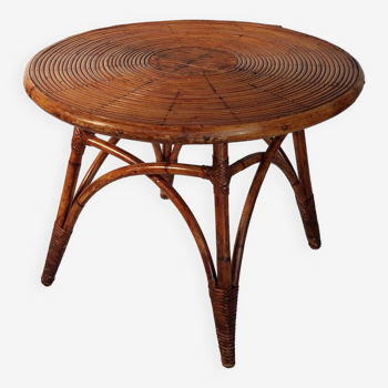 Table basse rotin vers 1955