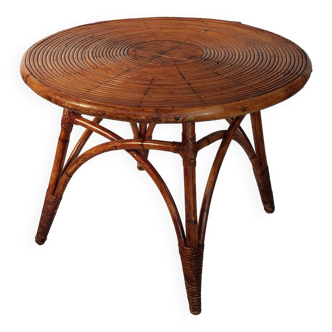 Table basse rotin vers 1955