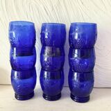 Vintage cobalt blue water glasses